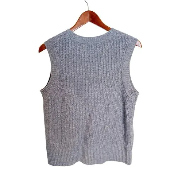 SOLD ‼️Quince Mongolian Cashmere Gray Fisherman Button Front Sweater Vest Small - Picture 6 of 10